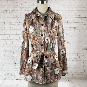 Vintage 70's Tie Waist Tunic Blouse